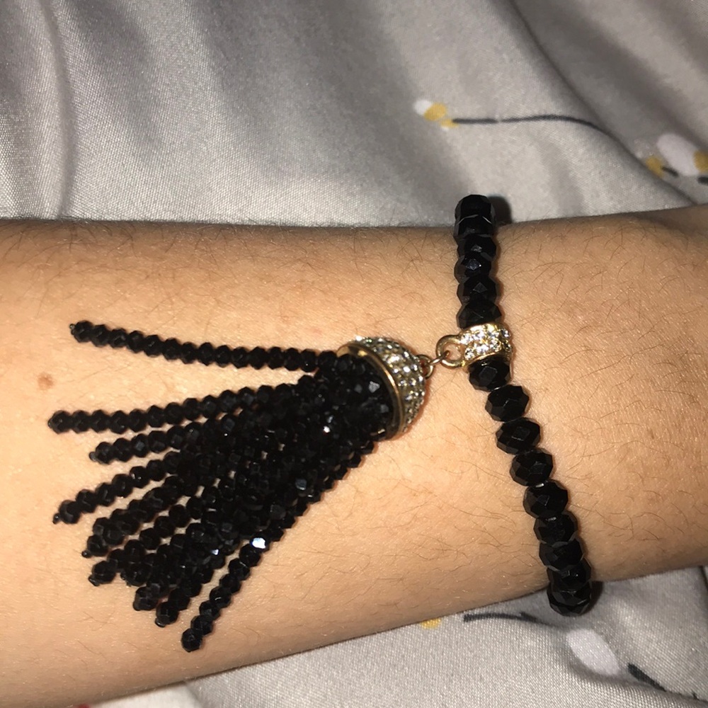 Tassel bracelet with rhinestones